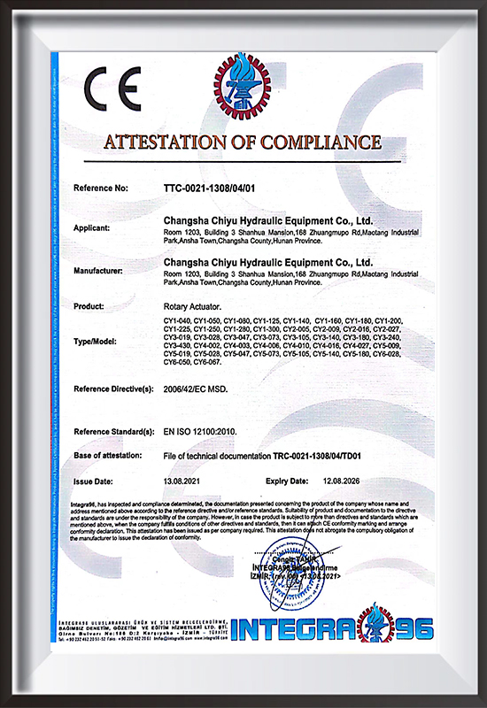 Hydraulic Rotary Actuator,Tilt Quick Coupler exporter Chiyu Hydraulics